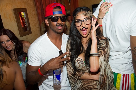 Nicole Scherzinger, formally of The Pussycat Dolls, and Xfactor judge, with Chris Paul of the LA Clippers at TAO Beach