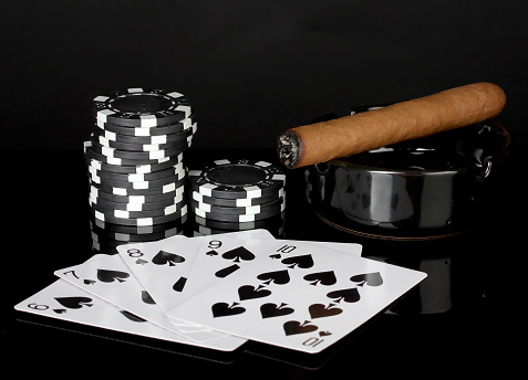 poker chips and cigar