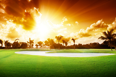sunrise on golf course